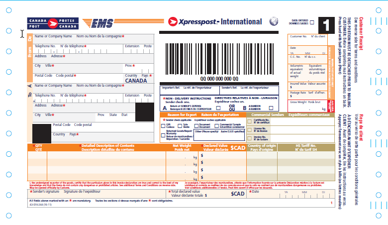 canada post tracking number